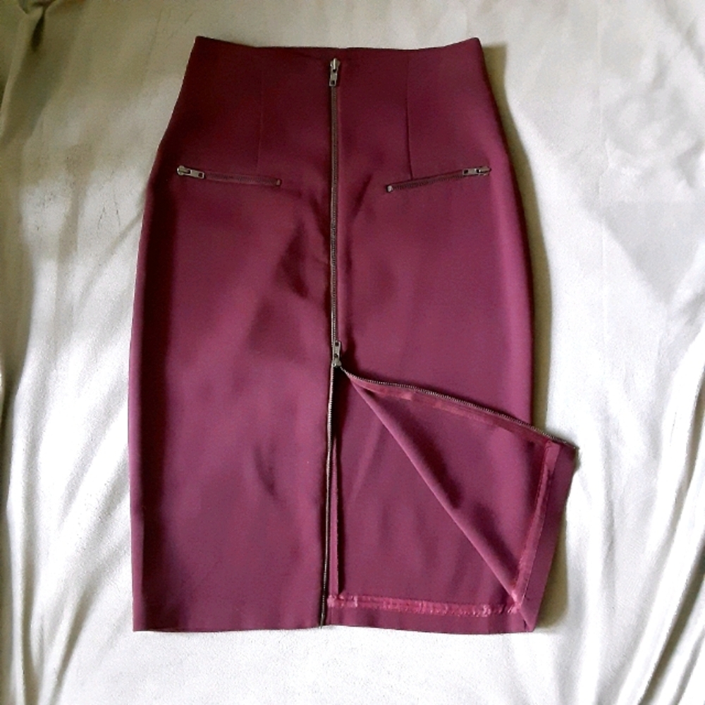 Double Zipper Pencil Skirt